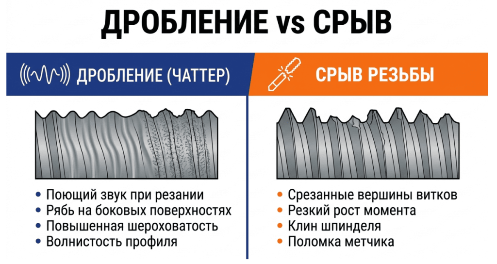 Дробление при нарезании Дробление при нарезании